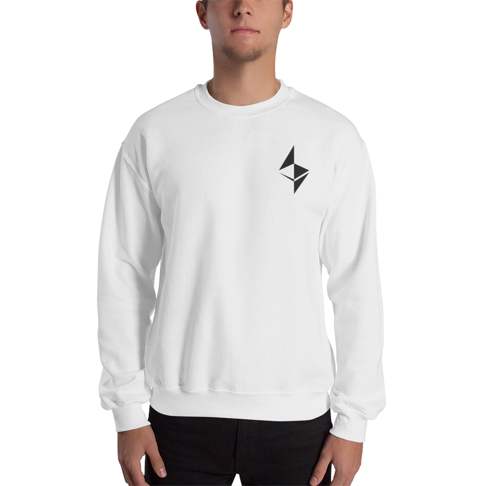 Ethereum surface design - Men’s Embroidered Crewneck Sweatshirt TCP1607 White / S Official Crypto  Merch