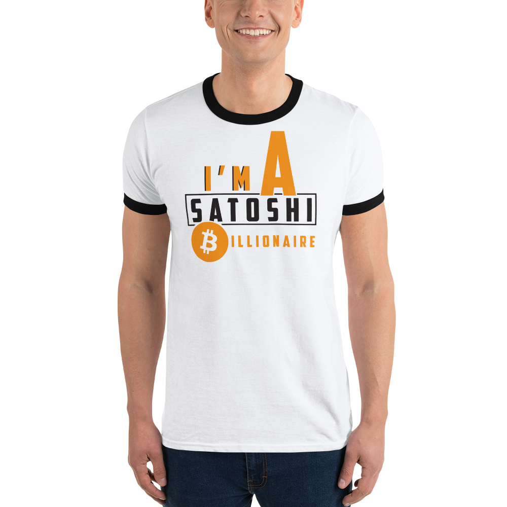 I'm a satoshi billionaire (Bitcoin) - Men's Ringer T-Shirt TCP1607 White/Black / S Official Crypto  Merch