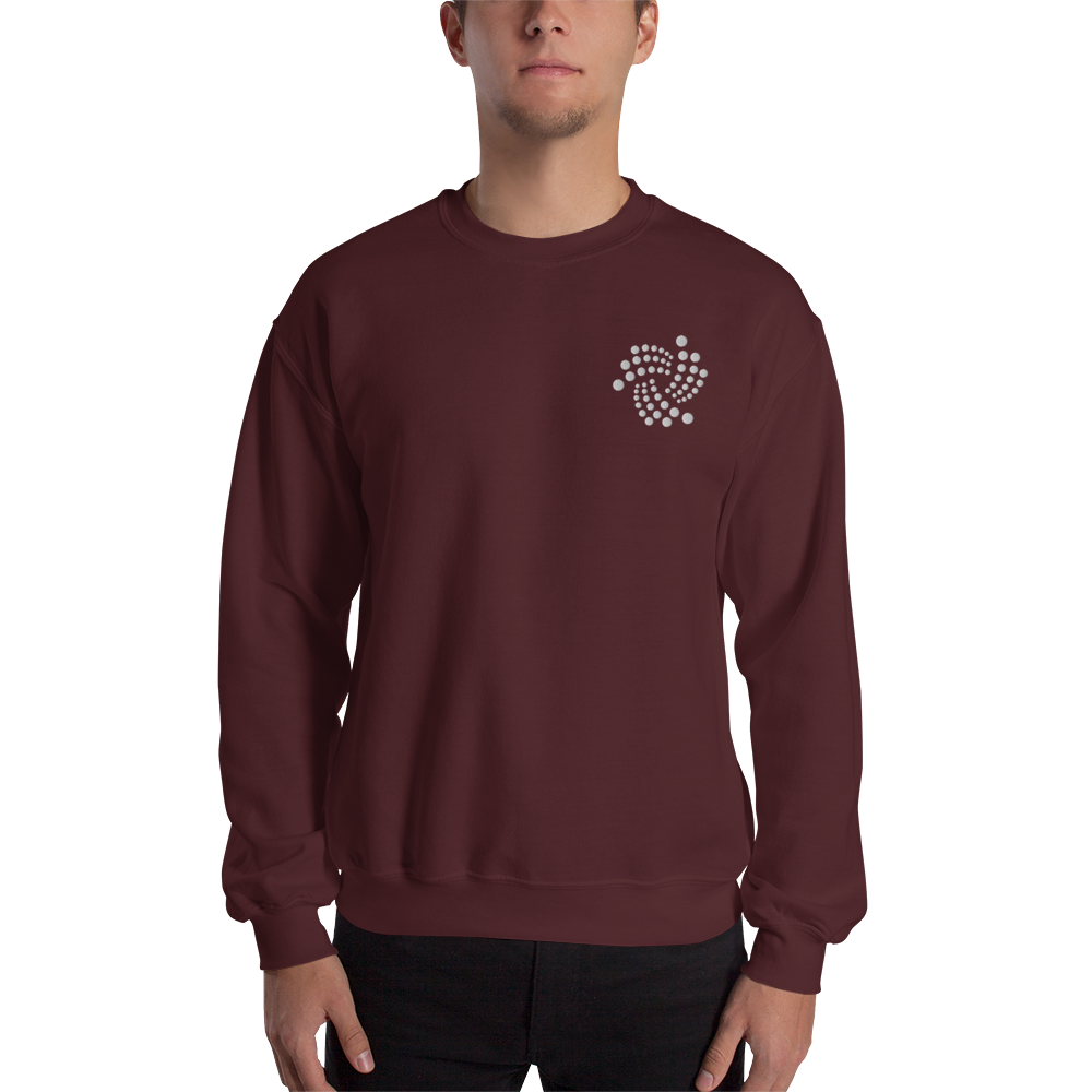 Iota floating design – Men’s Embroidered Crewneck Sweatshirt TCP1607 Black / S Official Crypto  Merch