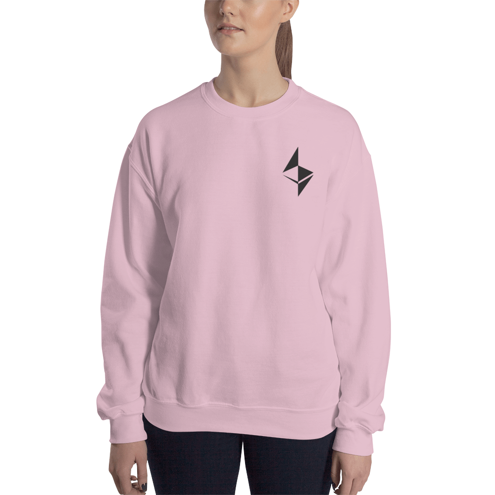 Ethereum surface design– Women’s Embroidered Crewneck Sweatshirt TCP1607 White / S Official Crypto  Merch