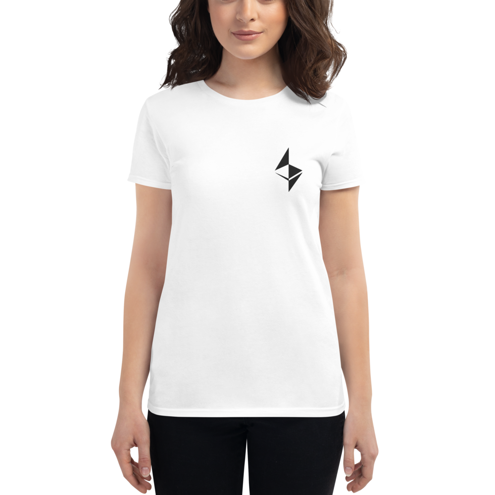 Ethereum surface design - Women's Embroidered Short Sleeve T-Shirt TCP1607 White / S Official Crypto  Merch