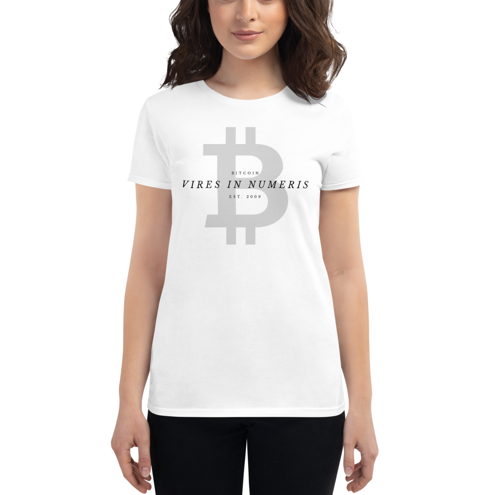 Vires in numeris (Bitcoin) - Women's Short Sleeve T-Shirt TCP1607 White / S Official Crypto  Merch