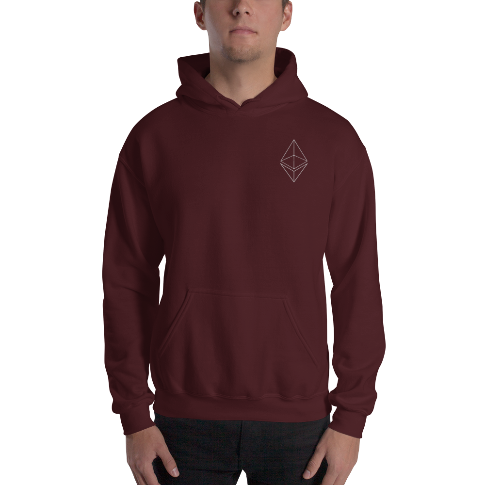Ethereum line design - Men’s Embroidered Hoodie TCP1607 Black / S Official Crypto  Merch