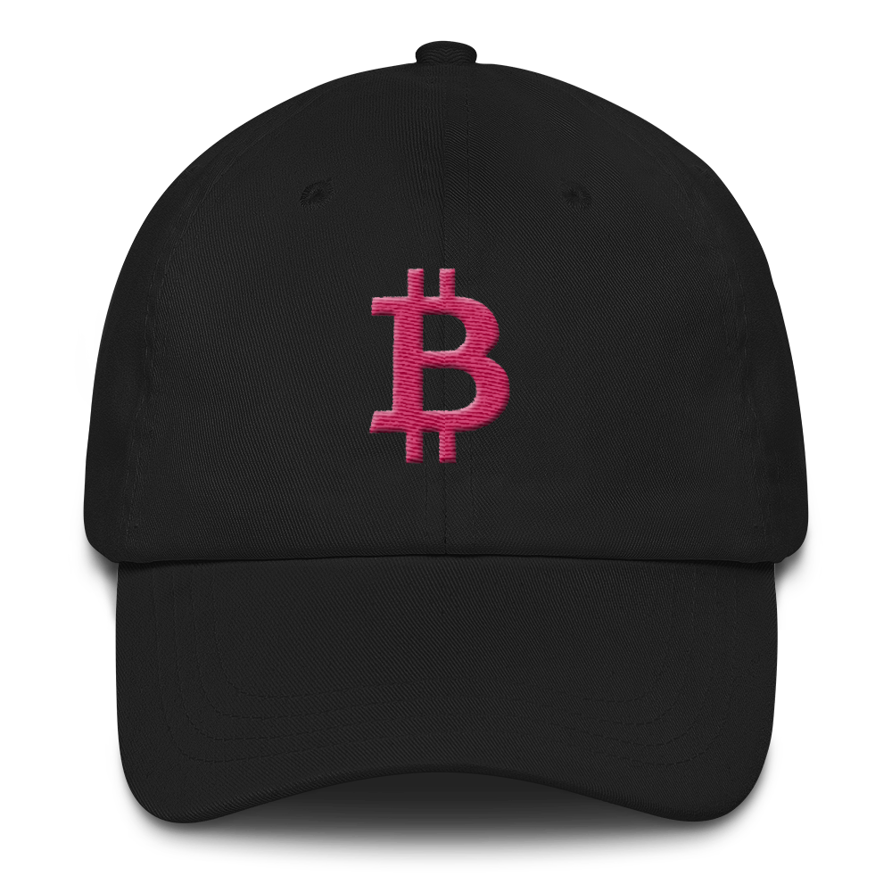 Bitcoin màu hồng - Mũ bóng chày TCP1607 Hàng hóa tiền điện tử chính thức màu đen