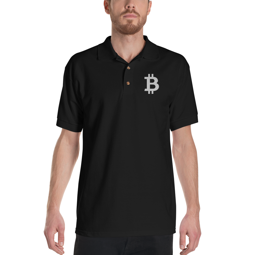 Bitcoin - Men's Embroidered Polo Shirt TCP1607 Black / S Official Crypto  Merch
