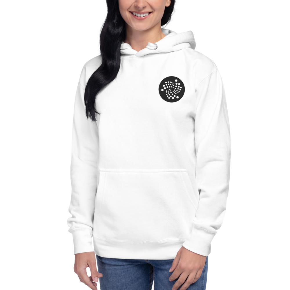 Iota logo – Women’s Embroidered Pullover Hoodie TCP1607 Carbon Grey / S Official Crypto  Merch