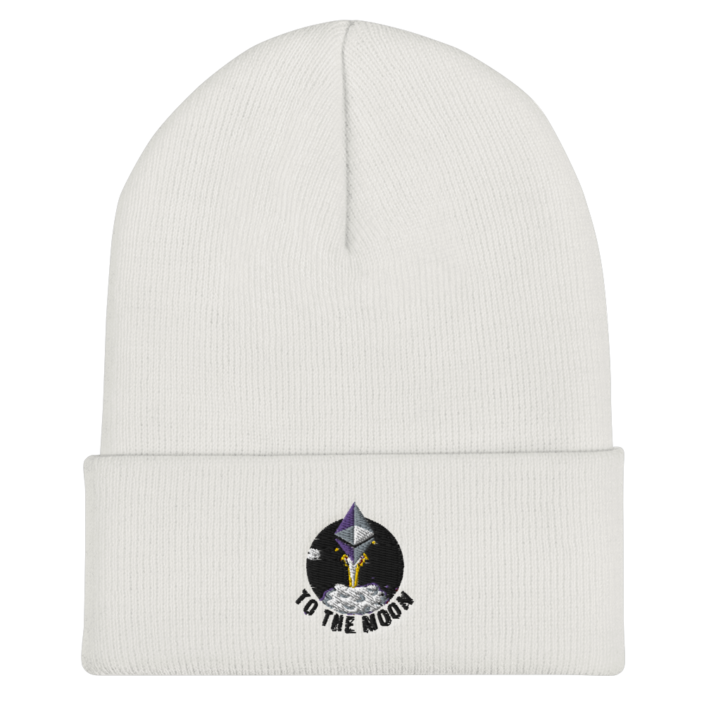 Ethereum to the moon - Cuffed Beanie TCP1607 White Official Crypto  Merch