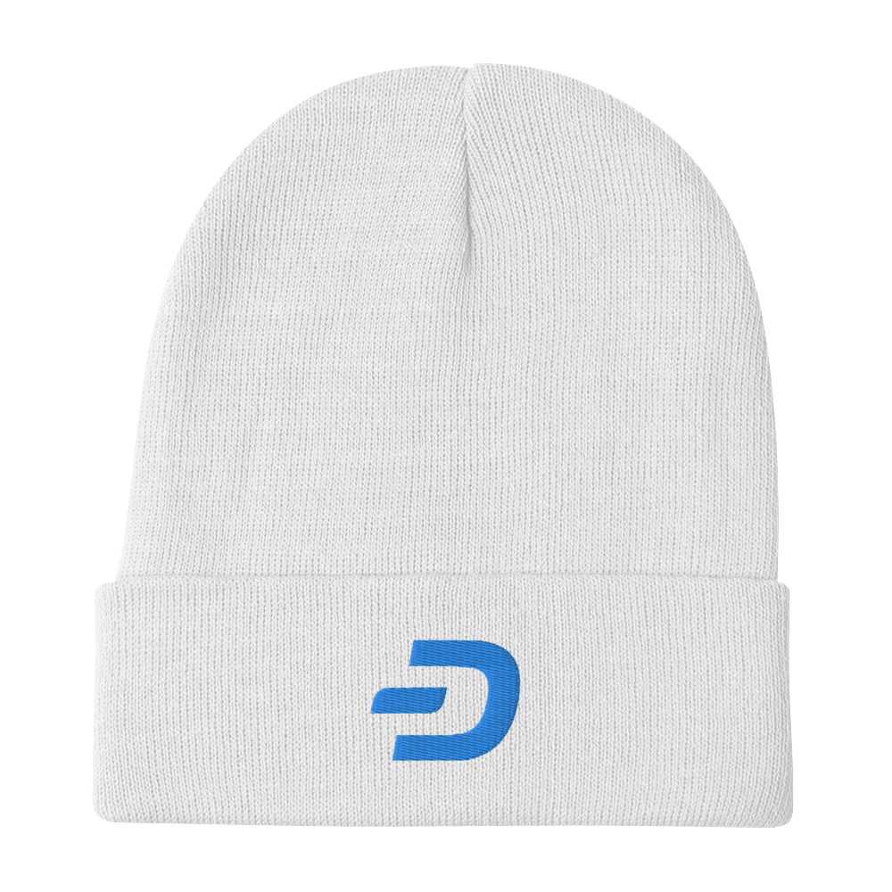 Dash Embroidered Beanie TCP1607 White Official Crypto  Merch