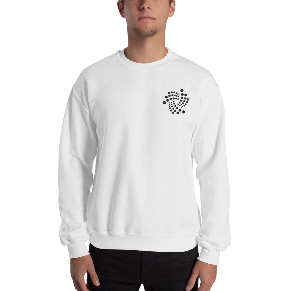Iota floating design – Men’s Embroidered Crewneck Sweatshirt TCP1607 White / S Official Crypto  Merch