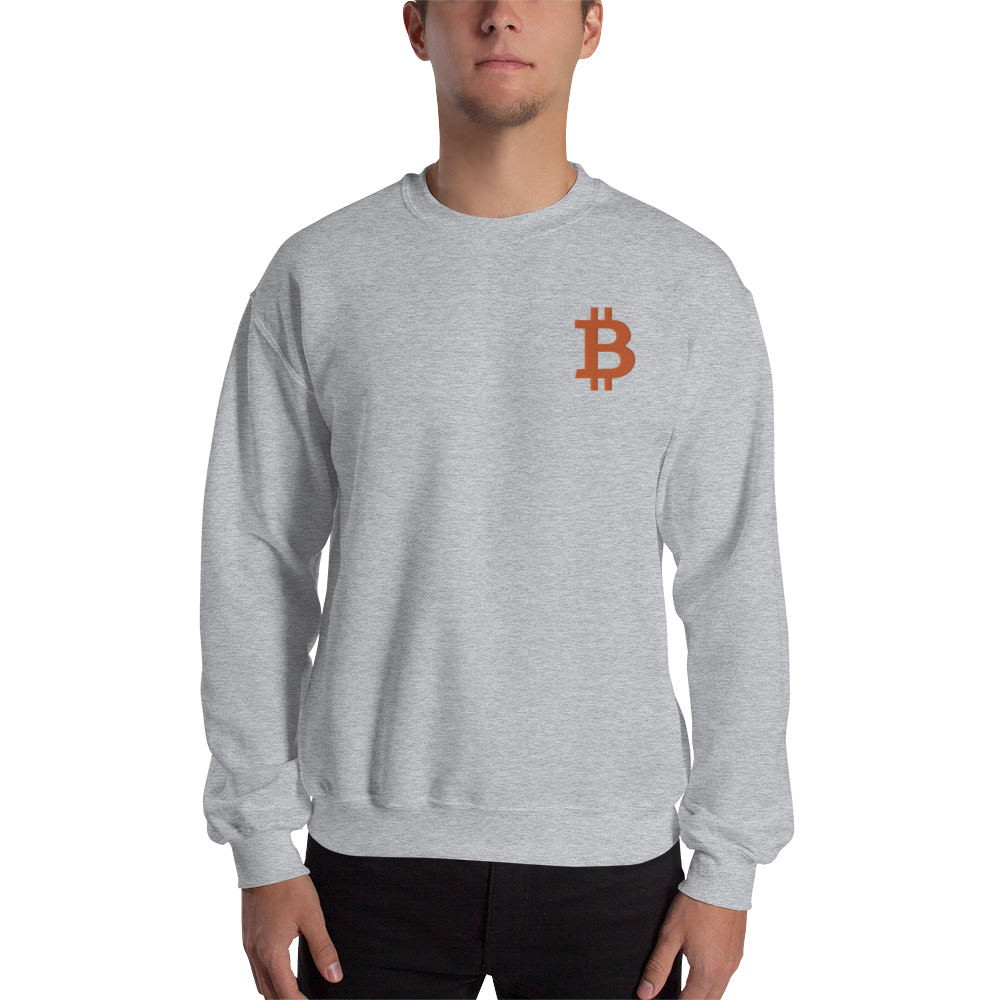 Bitcoin - Men's Embroidered Crewneck Sweatshirt TCP1607 White / S Official Crypto  Merch