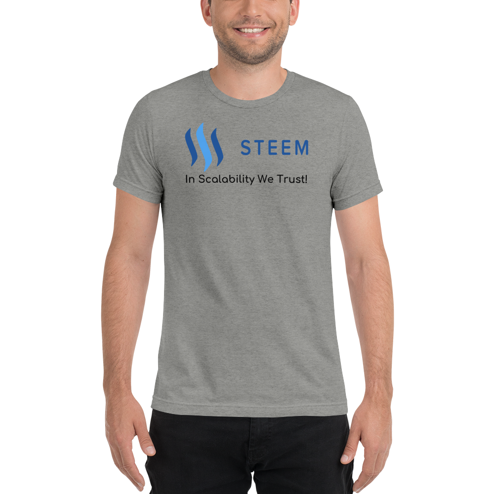 In scalability we trust (Steem) – Men’s Tri-Blend T-Shirt TCP1607 Athletic Grey Triblend / S Official Crypto  Merch