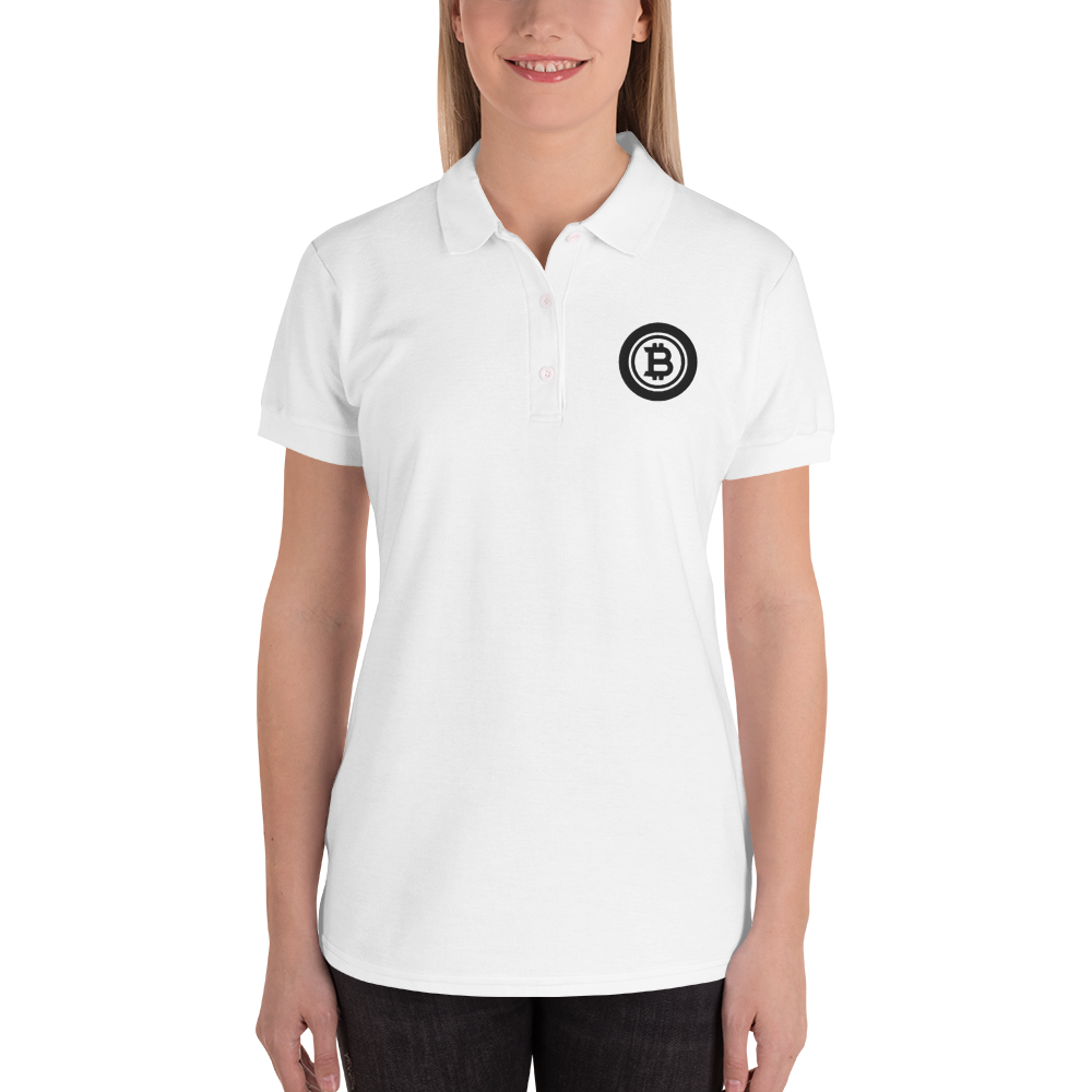Bitcoin black - Women's Embroidered Polo Shirt TCP1607 M Official Crypto  Merch