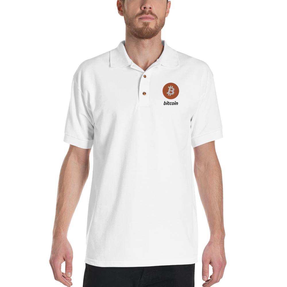 Bitcoin - Men's Embroidered Polo Shirt TCP1607 White / S Official Crypto  Merch
