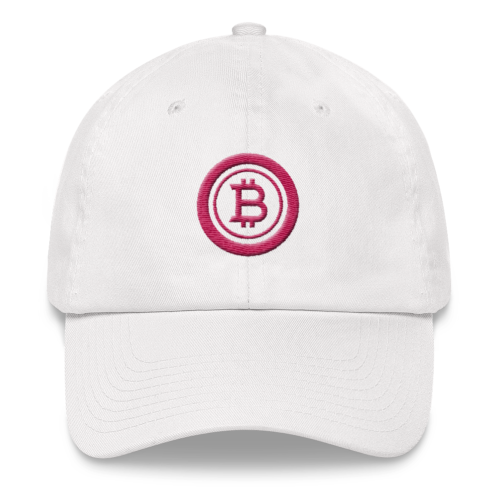 Bitcoin pink - Baseball Cap TCP1607 White Official Crypto  Merch