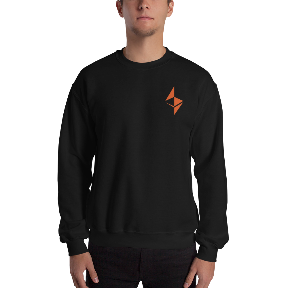 Ethereum surface design - Men’s Embroidered Crewneck Sweatshirt TCP1607 Black / S Official Crypto  Merch