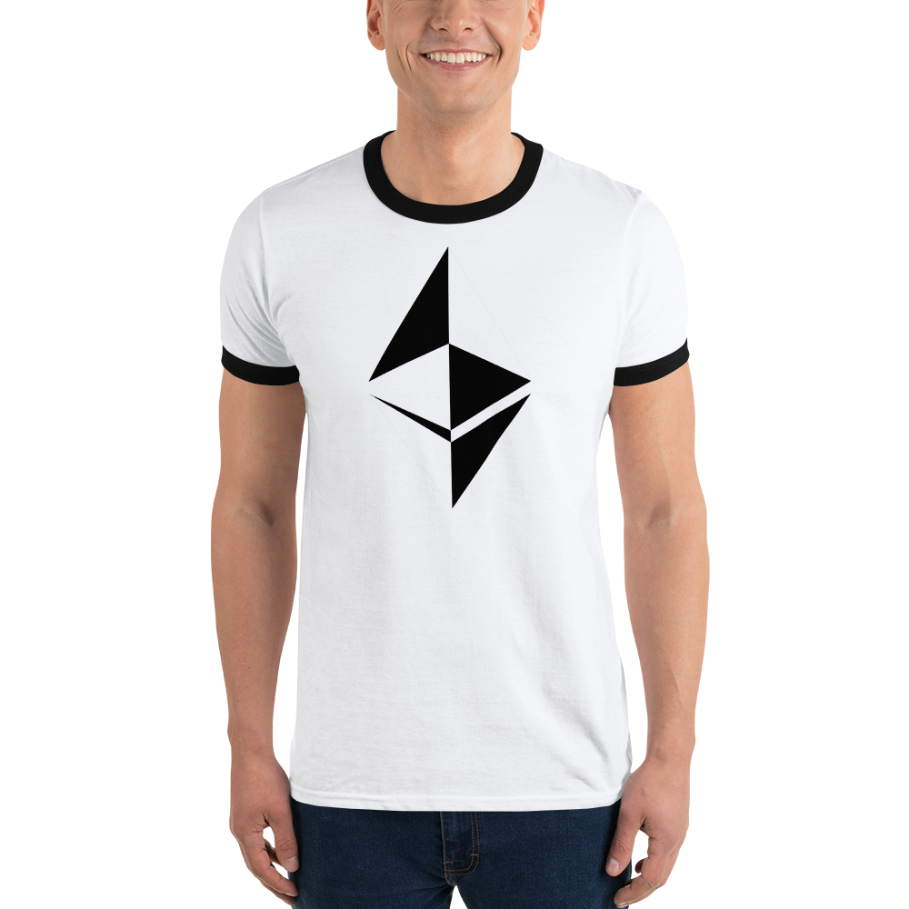 Ethereum surface design - Men's Ringer T-Shirt TCP1607 White/Black / S Official Crypto  Merch