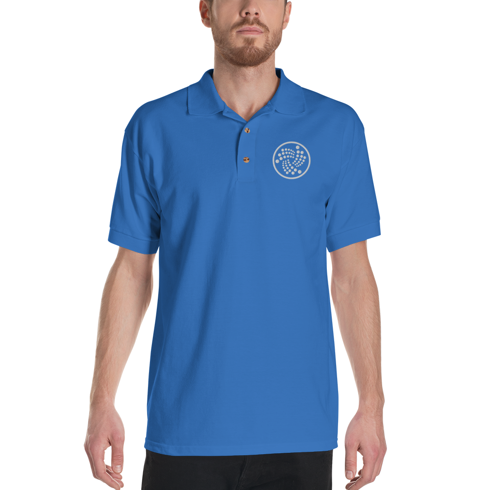 Iota logo - Men's Embroidered Polo Shirt TCP1607 Black / S Official Crypto  Merch