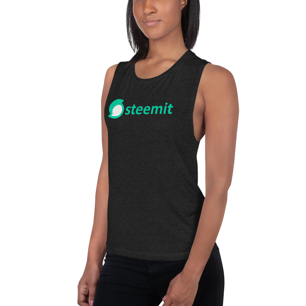 Steemit - Xe tăng thể thao nữ TCP1607 Black Heather / S Official Crypto Merch