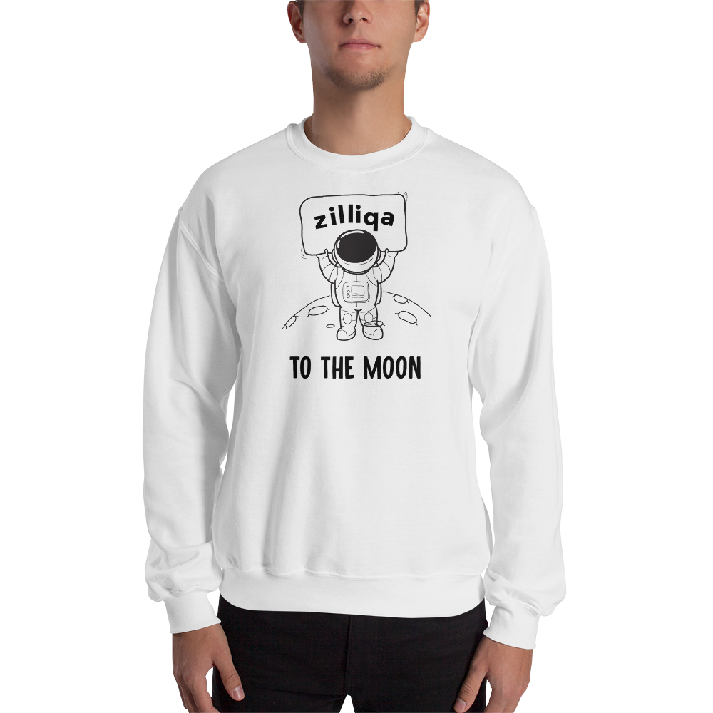 Zilliqa to the moon – Men’s Crewneck Sweatshirt TCP1607 White / S Official Crypto  Merch