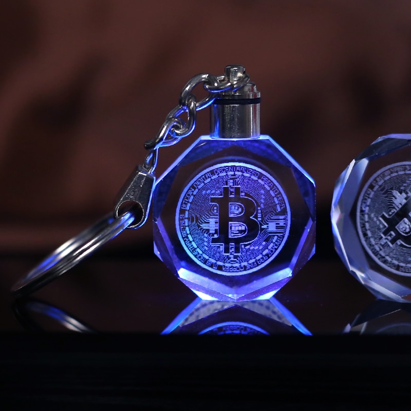 Bitcoin Merch - Bitcoin Coin Changing Color Gift Keychain