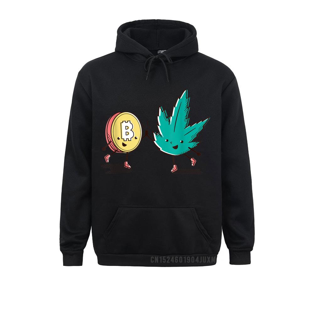 Bitcoin Merch - Bitcoin And Weed Cute Graphic Hoodie