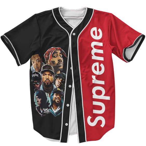 Old School 90s Hip Hop Iconic Rappers Supreme Baseball Jersey - Crypto Store